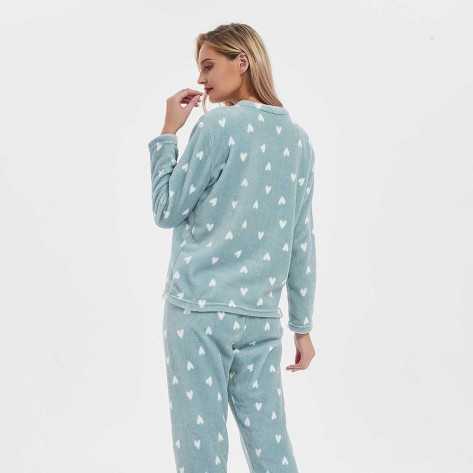 Pijama coral Olga verde tiffany ropa-de-estar-por-casa