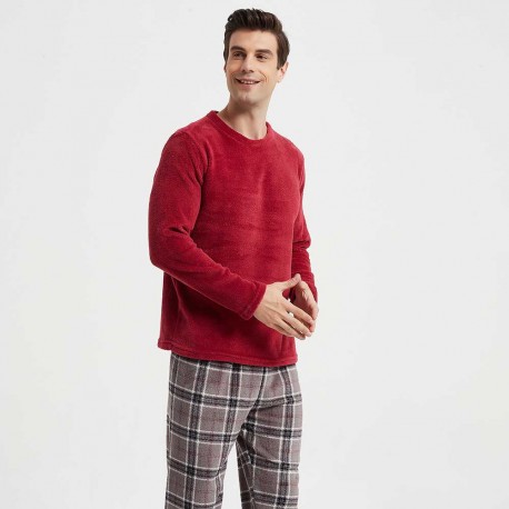 Pijama coral hombre Cuadro Victor marengo pijamas-hombre