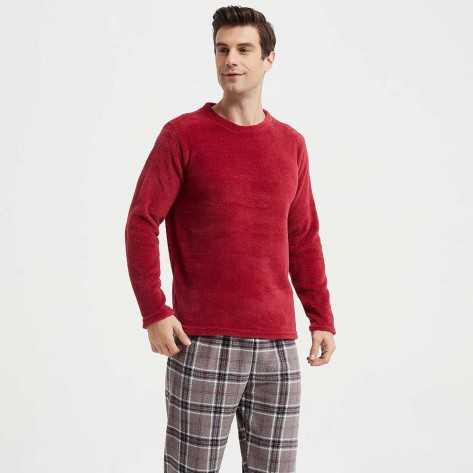 Pijama coral hombre Cuadro Victor marengo pijamas-hombre