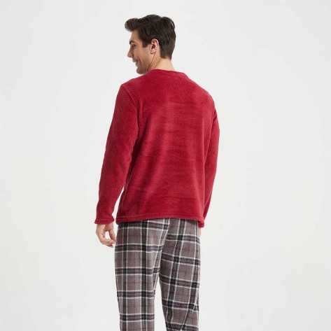 Pijama coral hombre Cuadro Victor marengo pijamas-hombre