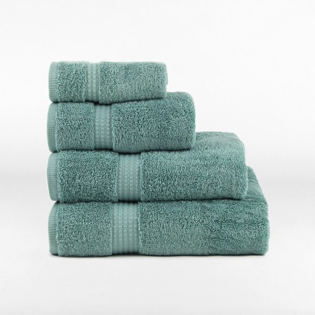 Toallas de lavabo, toallas de manos, toallas de baño. Toallas verde.