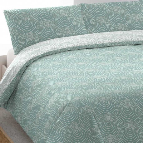 Funda nórdica algodón Katy verde tiffany cama-90