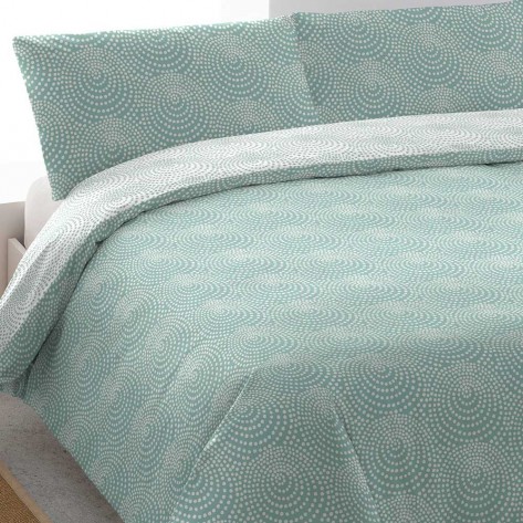Funda nórdica algodón Katy verde tiffany cama-90