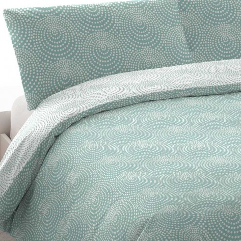 Funda nórdica algodón Katy verde tiffany cama-90