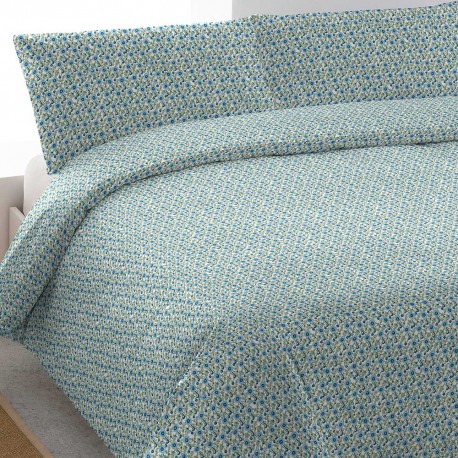 Funda nórdica algodón Irene azul cama-90