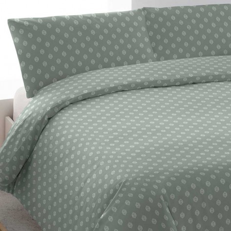 Funda nórdica algodón Boga verde cama-90