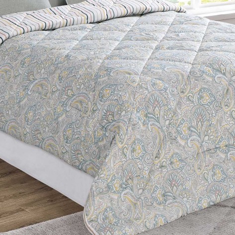 Edredón estampado Cachemir verde cama-90