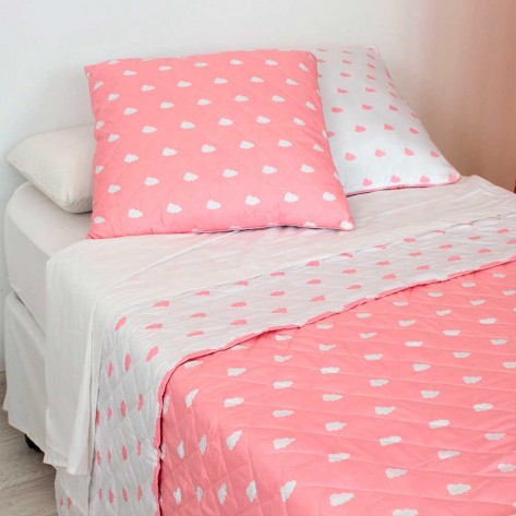 Colcha bouti Nubecita rosa cama-90