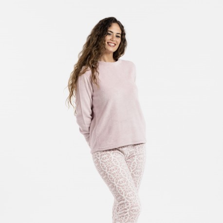 Pijama coral Agatha malva pijamas-de-invierno-de-mujer