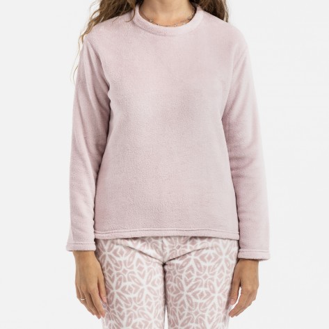 Pijama coral Agatha malva pijamas-de-invierno-de-mujer