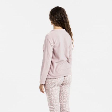 Pijama coral Agatha malva pijamas-de-invierno-de-mujer