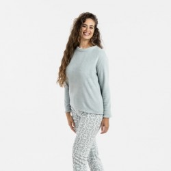 Pijama coral Agatha verde tiffany pijamas-de-invierno-de-mujer