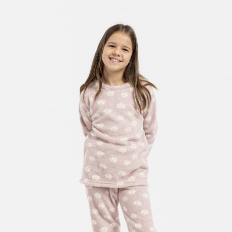 Pijama coral niña Lucero malva rosa pijama-infantil