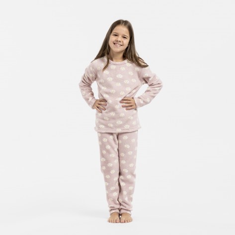 Pijama coral niña Lucero malva rosa pijama-infantil