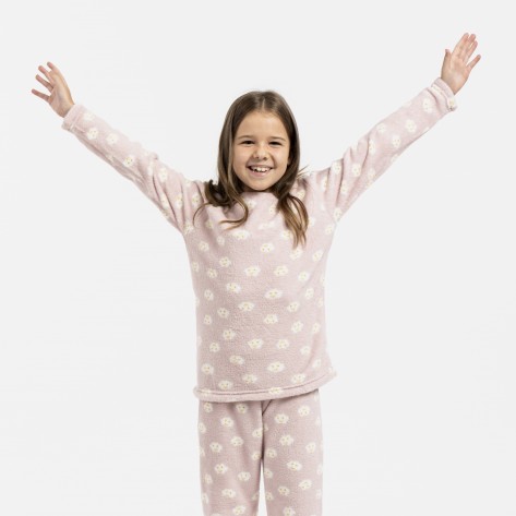 Pijama coral niña Lucero malva rosa pijama-infantil