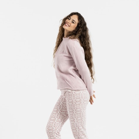 Pijama coral Agatha malva pijamas-de-invierno-de-mujer