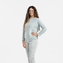 Pijama coral Agatha verde tiffany pijamas-de-invierno-de-mujer