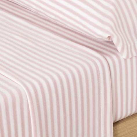 Juego de sábanas pirineo Raya horizontal rosa bebe cama-90