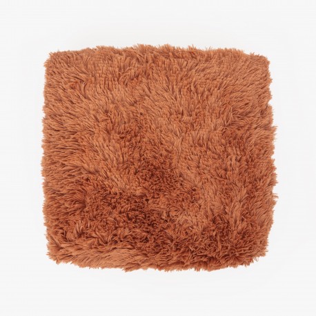 Cojín cuadrante pelo sherpa mandarina 45x45 cojines-decorativos-lisos