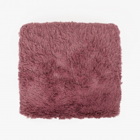 Cojín cuadrante pelo sherpa malva rosa 45x45 cojines-decorativos-lisos