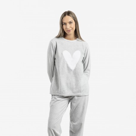 Pijama polar Olga gris ropa-de-estar-por-casa