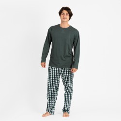 Pijama hombre franela Yan verde ropa-de-estar-por-casa