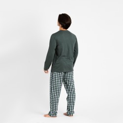 Pijama hombre franela Yan verde ropa-de-estar-por-casa