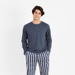 Pijama hombre franela Palermo azul ropa-de-estar-por-casa