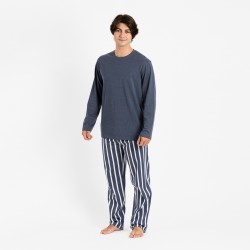 Pijama hombre franela Palermo azul ropa-de-estar-por-casa