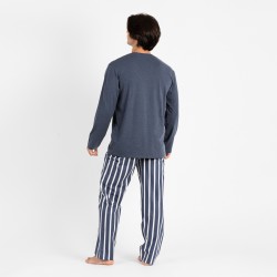 Pijama hombre franela Palermo azul ropa-de-estar-por-casa