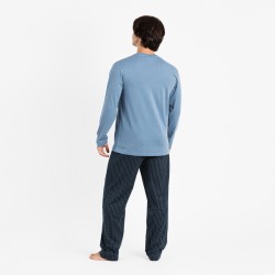 Pijama hombre franela Diamante indigo ropa-de-estar-por-casa