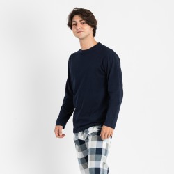 Pijama hombre franela Amsterdam azul marino hombre