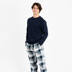 Pijama hombre franela Amsterdam azul marino hombre