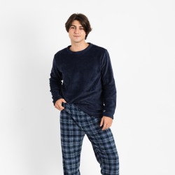 Pijama coral hombre Combe azul marino hombre