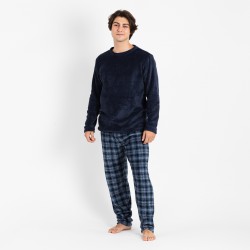 Pijama coral hombre Combe azul marino hombre
