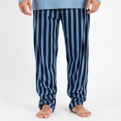 Pijama largo algodón hombre Luismi indigo ropa-de-estar-por-casa