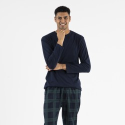 Pijama hombre franela Pinche azul marino hombre