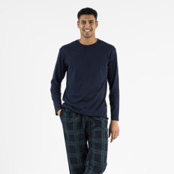 Pijama hombre franela Pinche azul marino hombre