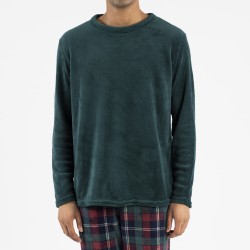 Pijama coral hombre Cuadro Danés verde hombre