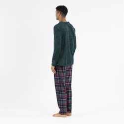 Pijama coral hombre Cuadro Danés verde hombre