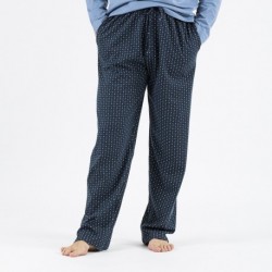 Pijama largo algodón hombre Diamante indigo pijama-algodon