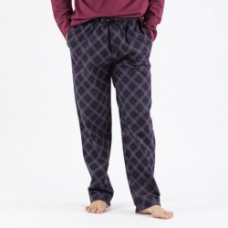 Pijama hombre franela Cuadro Friche burdeos pijama-franela