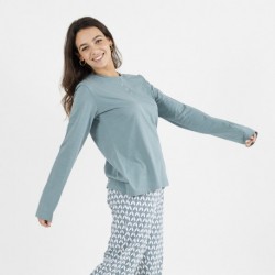 Pijama largo algodón Alino indigo pijama-largo-algodon