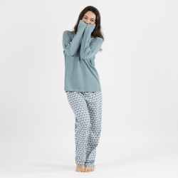 Pijama largo algodón Alino indigo pijama-largo-algodon