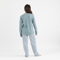 Pijama largo algodón Alino indigo pijama-largo-algodon