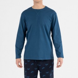 Pijama hombre franela Harley indigo pijama-franela