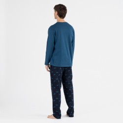 Pijama hombre franela Harley indigo pijama-franela