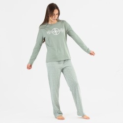 Pijama largo algodón Pompa verde caceria pijama-largo-algodon