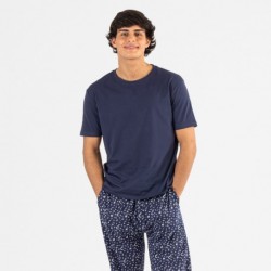 Pijama hombre manga corta Yelco azul marino pijama-manga-corta