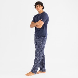 Pijama hombre manga corta Yelco azul marino pijama-manga-corta